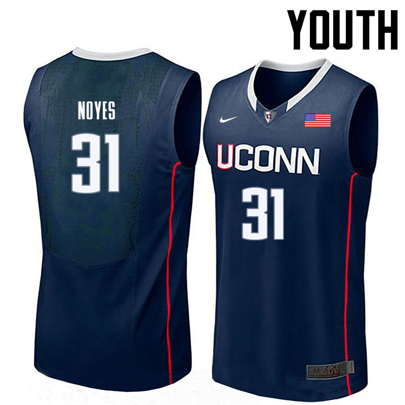 Youth Uconn Huskies #31 Mike Noyes College Basketball Jerseys-Navy